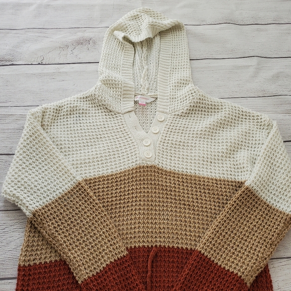 No Boundaries Fall color block knit pullover sweater. Size small juniors - Picture 2 of 9